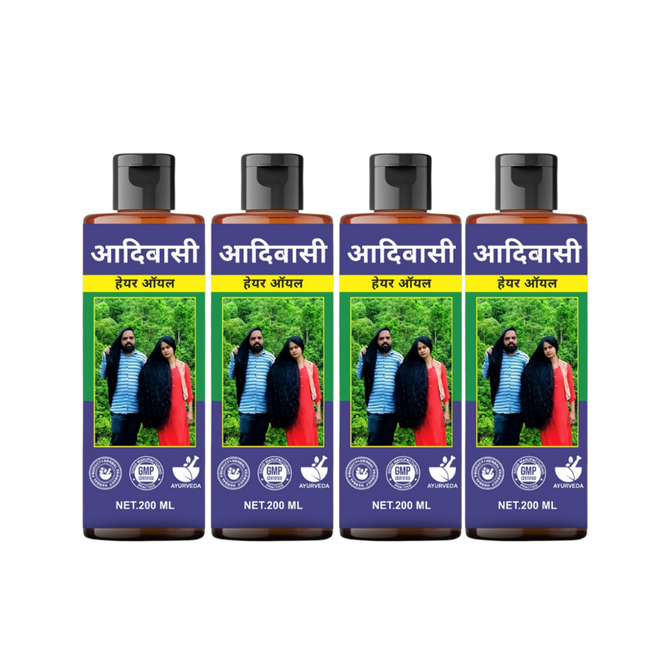 Adivasi Herbal Hair Oil – Family Care Pack (4 Bottles)